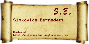 Simkovics Bernadett névjegykártya